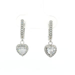 Load image into Gallery viewer, Heart Shape Hoop Earrings 925 Sterling Silver Dangler Earrings