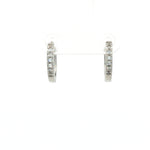 Load image into Gallery viewer, Classic 925 Silver Pavé Hoop Earrings with Dangle Crystal