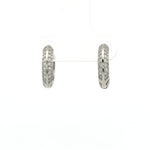 Load image into Gallery viewer, 925 Sterling Silver Diamond-Style Drop Hoop Earrings