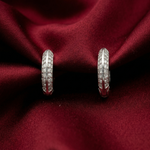 Load image into Gallery viewer, 925 Sterling Silver Diamond-Style Drop Hoop Earrings
