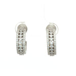 Load image into Gallery viewer, 925 Sterling Silver Diamond-Style Drop Hoop Earrings