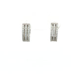 Load image into Gallery viewer, 925 Sterling Silver Diamond-Style Drop Hoop Earrings