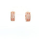 Load image into Gallery viewer, 925 Sterling Silver Diamond-Style Drop Hoop Earrings