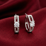 Load image into Gallery viewer, Timeless 925 Sterling Silver Sparkle Hoop Drop Earrings
