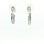 Load image into Gallery viewer, Classic 925 Silver Pavé Hoop Earrings with Dangle Crystal