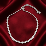 Load image into Gallery viewer, Full Eternity Tennis 925 Silver Bracelet Adjustable Length