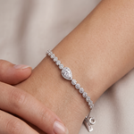 Load image into Gallery viewer, Elegant Pear-Shaped 925 Sterling Silver Adjustable Bracelet for Women 6.5 Inch