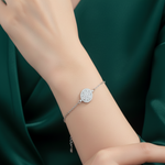 Load image into Gallery viewer, Desire Circle 925 Sterling Silver Bracelet with Adjustable length