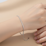 Load image into Gallery viewer, Full Eternity Tennis 925 Silver Bracelet Adjustable Length