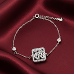 Load image into Gallery viewer, Squre 925 Sterling Silver Bracelet with Adjustable Length