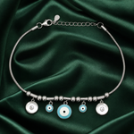 Load image into Gallery viewer, Desire Evil Eye 925 Sterling Silver Bracelet with Adjustable length 8 Inch