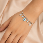 Load image into Gallery viewer, Desire Evil Eye 925 Sterling Silver Bracelet with Adjustable length 8 Inch