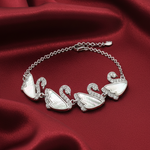 Load image into Gallery viewer, Swan 925 Sterling Silver Bracelet with Adjustable Length