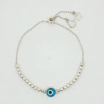 Load image into Gallery viewer, Desire Evil Eye 925 Sterling Silver Bracelet with Adjustable length Free Size