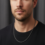 Load image into Gallery viewer, Silver Modern Link 925 Sterling Silver Men's Chain 22 Inch