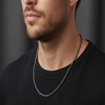 Load image into Gallery viewer, Silver Modern Link 925 Sterling Silver Men's Chain