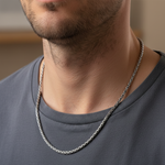 Load image into Gallery viewer, Silver Modern Link 925 Sterling Silver Men's Chain 20 inch