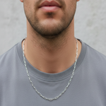 Load image into Gallery viewer, Silver Modern Link 925 Sterling Silver Men's Chain 18.5 Inch