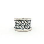 Load image into Gallery viewer, Handmade Knit Styled 925 Sterling Silver Ring - Adjustable Ring Size