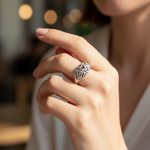 Load image into Gallery viewer, Rose 925 Sterling Silver Ring (Available in various sizes)