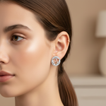 Load image into Gallery viewer, Essential Marquee Circle 925 Sterling Silver Stud Earrings