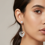 Load image into Gallery viewer, Heart Solitaire 925 Sterling Silver Dangling Earring