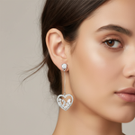 Load image into Gallery viewer, Heart Solitaire 925 Sterling Silver Dangling Earring