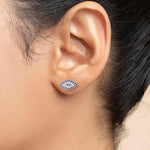 Load image into Gallery viewer, 925 Sterling Silver Delicate Evil Eye Earrings