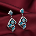 Load image into Gallery viewer, Mogra Firoza Diva 925 Sterling Silver Earrings