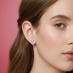 Load image into Gallery viewer, Heart Studs 925 Silver Earrings