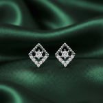 Load image into Gallery viewer, Essence 925 Sterling Silver Rhodium-Plated Silver Cubic Zirconia Classic Studs Earrings