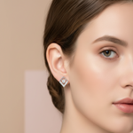 Load image into Gallery viewer, Essence 925 Sterling Silver Rhodium-Plated Silver Cubic Zirconia Classic Studs Earrings