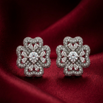 Load image into Gallery viewer, Luxury 925 Sterling Silver Sparkling Flower Shape Earrings
