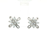 Load image into Gallery viewer, Classic 925 Silver Floral Diamond-Style Stud Earrings