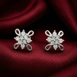 Load image into Gallery viewer, Classic 925 Silver Floral Diamond-Style Stud Earrings