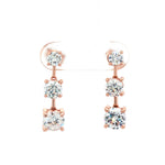 Load image into Gallery viewer, Elegant 925 Sterling Silver Triple Stone Stud Earrings