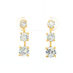 Load image into Gallery viewer, Elegant 925 Sterling Silver Triple Stone Stud Earrings