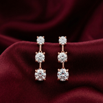 Load image into Gallery viewer, Elegant 925 Sterling Silver Triple Stone Stud Earrings