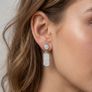 Elegant 925 Sterling Silver Sparkling Drop Earrings