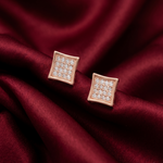 Load image into Gallery viewer, Luxury 925 Sterling Silver Sparkling Squire Shape Stud Earrings