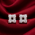 Load image into Gallery viewer, Luxury 925 Sterling Silver Sparkling Squire Shape Stud Earrings