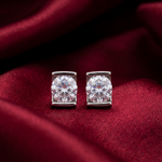 Load image into Gallery viewer, Luxury 925 Sterling Silver Sparkling Round Shape Stud Earrings