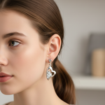 Load image into Gallery viewer, Heart in Heart 925 Sterling Silver Dangling Earring