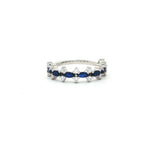 Load image into Gallery viewer, 925 Sterling Silver Marquise Blue Sapphire Style Ring with CZ Accents