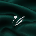 Load image into Gallery viewer, Star Struck Eternity 925 Silver Rings. Adjustable ring size, comfortably fits Indian ring sizes 7 to 17