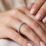 Load image into Gallery viewer, Elegant 925 Sterling Silver Full Eternity Ring with Sparkling Crystal Accents