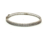 Load image into Gallery viewer, 925 Sterling Silver Double Row Pave Crystal Bangle Bracelet