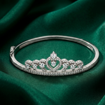 Load image into Gallery viewer, 925 Sterling Silver Double Row Pave Crystal Bangle Bracelet