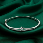Load image into Gallery viewer, 925 Sterling Silver Double Row Pave Crystal Bangle Bracelet