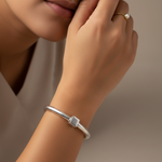 Load image into Gallery viewer, Sterling Plain Silver Bracelet Openable (Free Size)